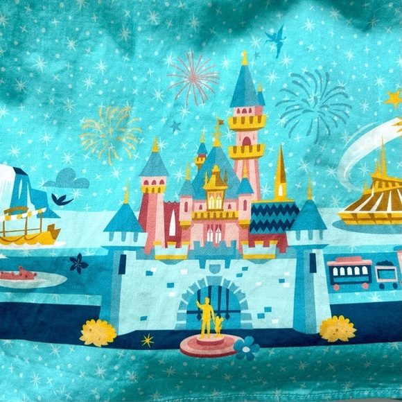 Disney Parks Magic Kingdom Retro Pin-up Rockabilly Midi Dress Aqua Blue Size S - Picture 13 of 16